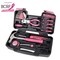 Tools Original 39 Piece General Household Tool Set in Toolbox Storage Case with Essential Hand Tools for Everyday Home Repairs, DIY and Crafts - Pink Ribbon - Pink - DT9706P